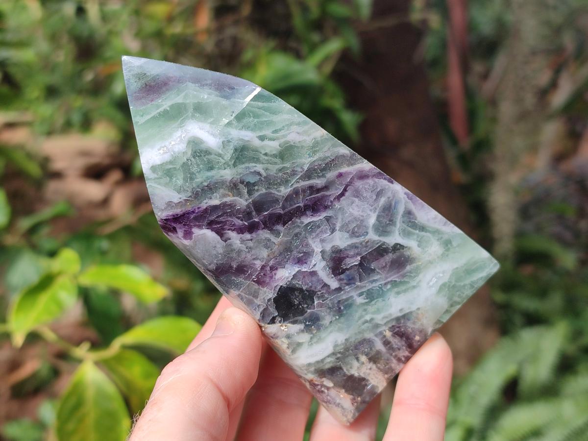 Polished Watermelon Fluorite Crystal Points x 3 From Uis, Namibia - Toprock Gemstones and Minerals 