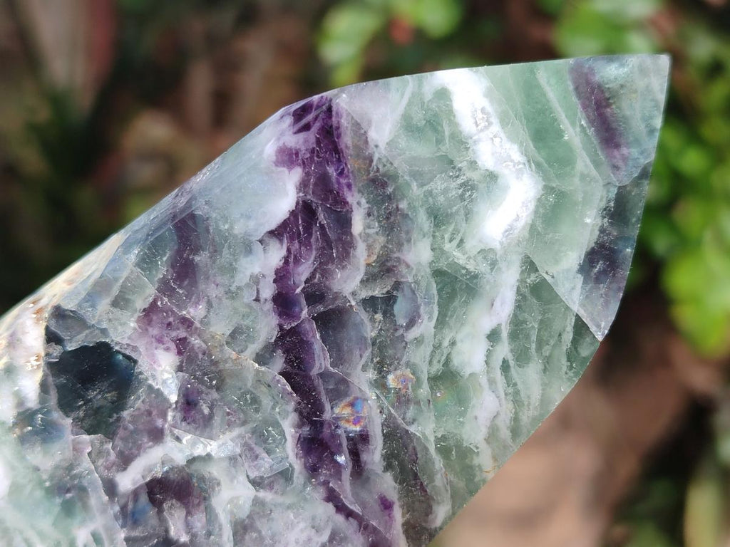 Polished Watermelon Fluorite Crystal Points x 3 From Uis, Namibia - Toprock Gemstones and Minerals 