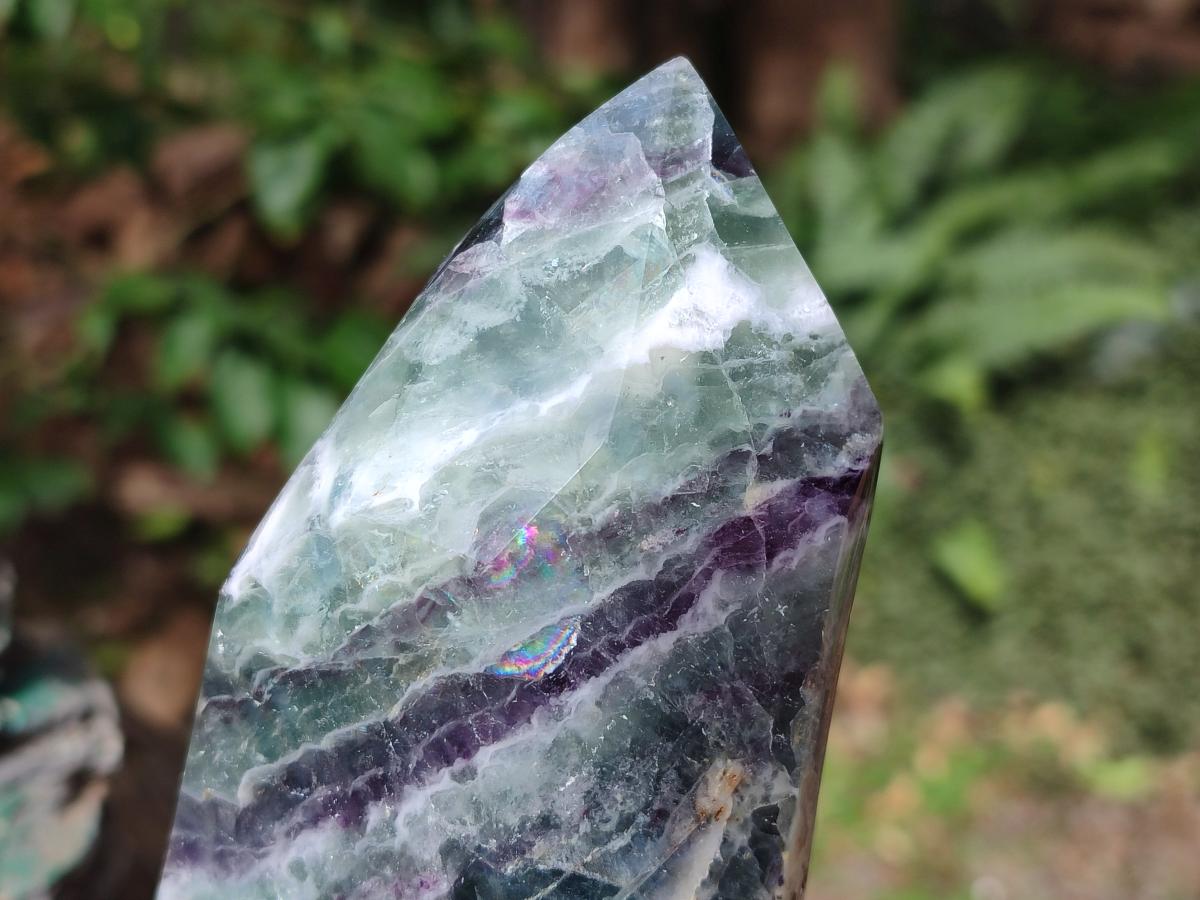 Polished Watermelon Fluorite Crystal Points x 3 From Uis, Namibia - Toprock Gemstones and Minerals 