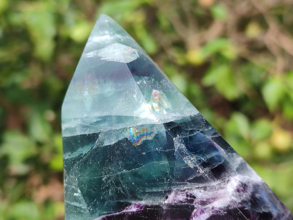 Polished Watermelon Fluorite Crystal Points x 3 From Uis, Namibia - Toprock Gemstones and Minerals 
