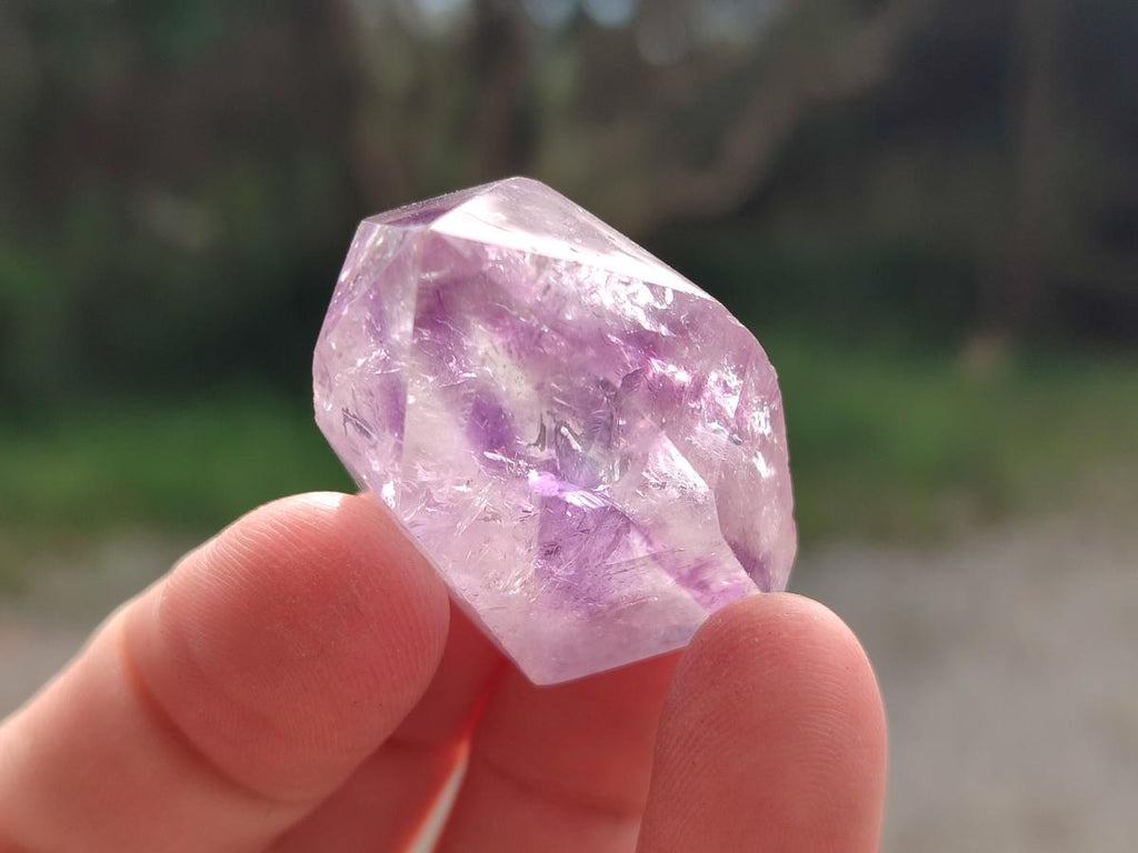 Polished Window Amethyst Crystals x 12 From Akansobe, Madagascar - Toprock Gemstones and Minerals 