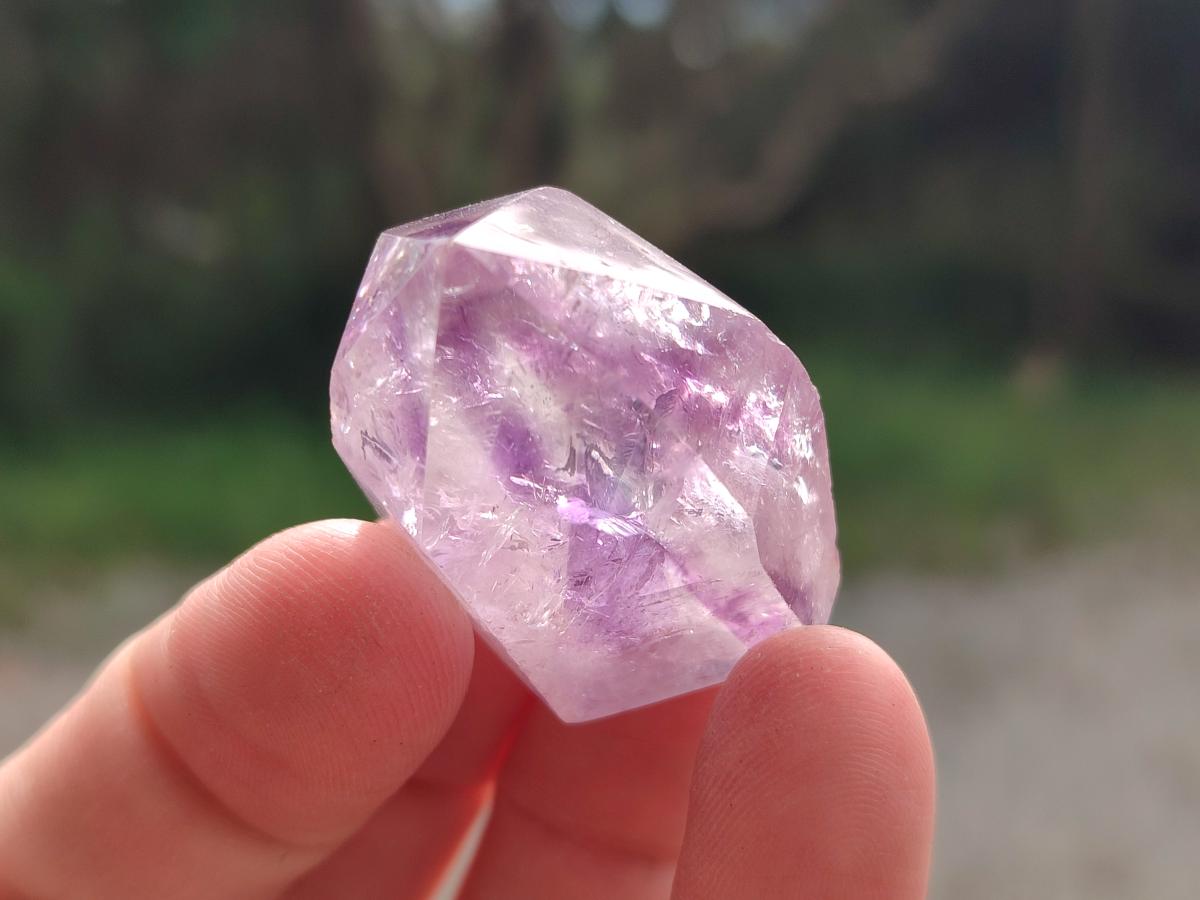 Polished Window Amethyst Crystals x 12 From Akansobe, Madagascar - Toprock Gemstones and Minerals 