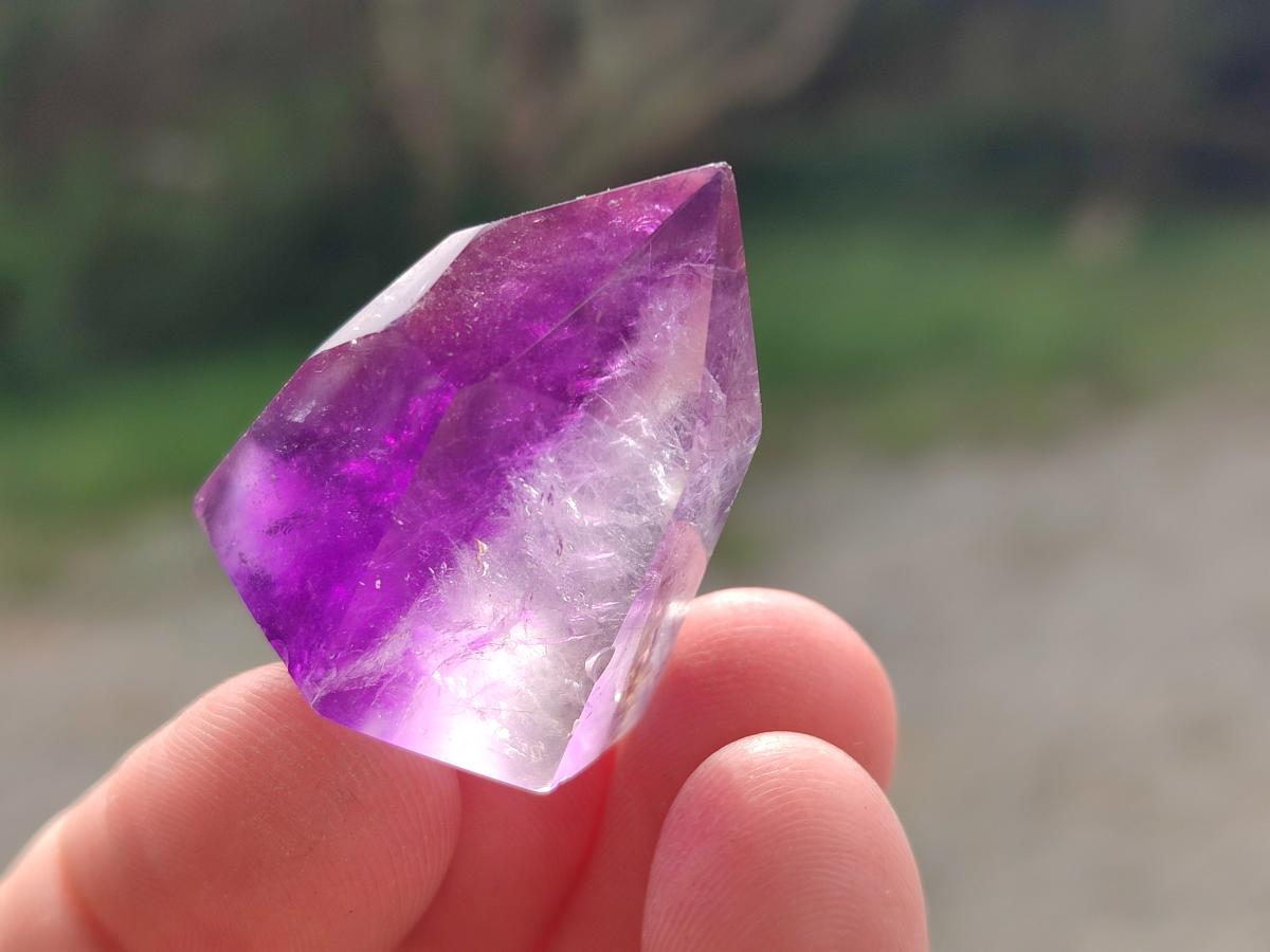 Polished Window Amethyst Crystals x 12 From Akansobe, Madagascar - Toprock Gemstones and Minerals 