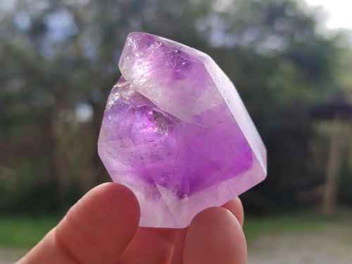 Polished Window Amethyst Crystals x 12 From Akansobe, Madagascar - Toprock Gemstones and Minerals 