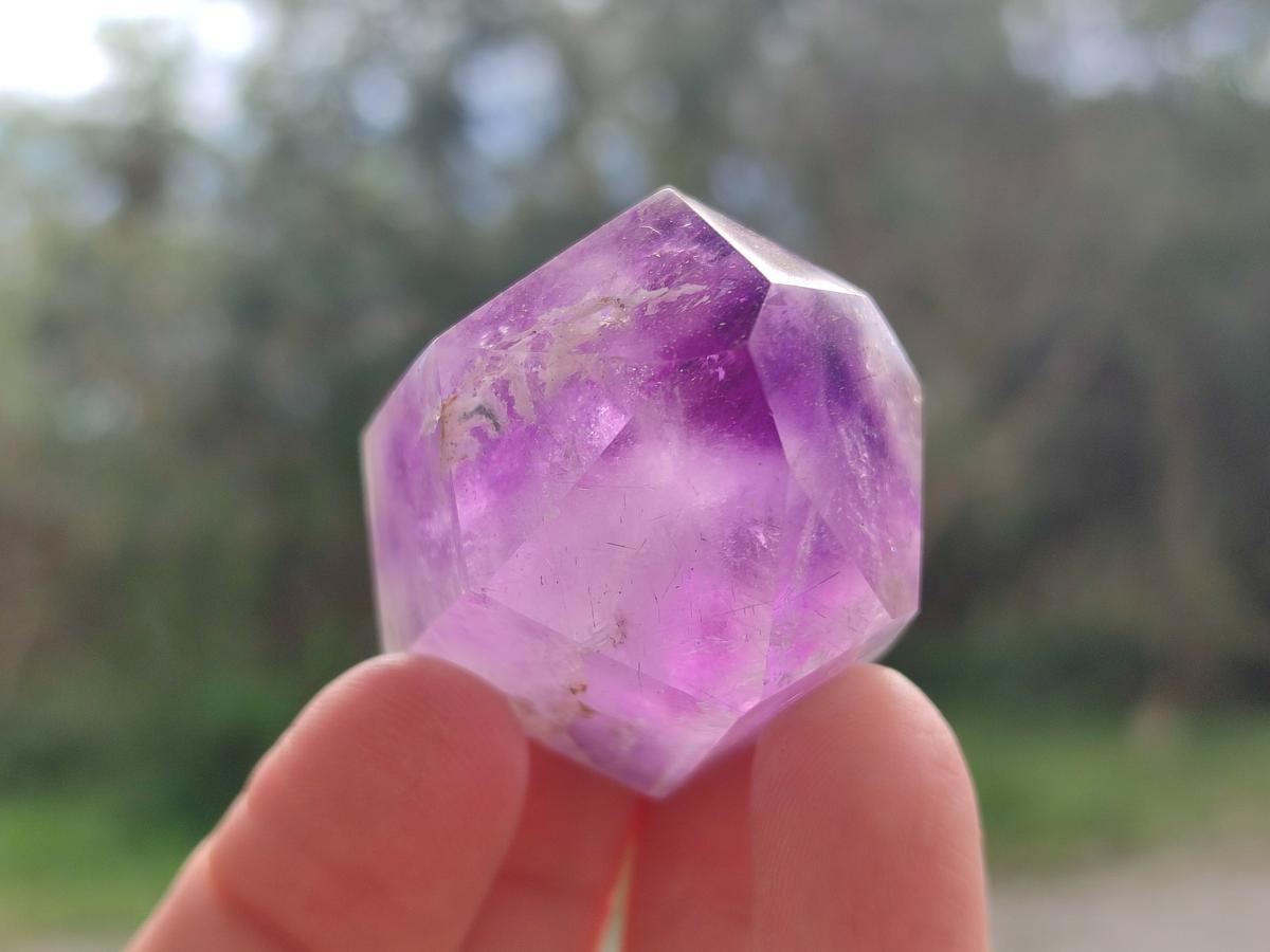 Polished Window Amethyst Crystals x 12 From Akansobe, Madagascar - Toprock Gemstones and Minerals 