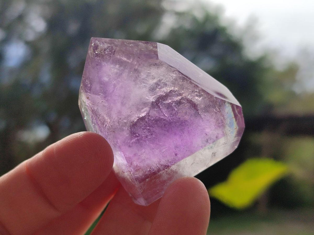 Polished Window Amethyst Crystals x 12 From Akansobe, Madagascar - Toprock Gemstones and Minerals 