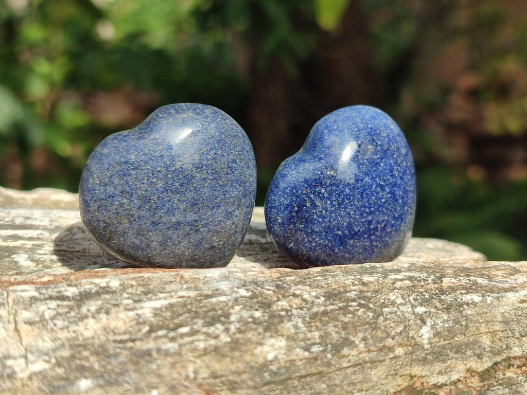 Polished Lazulite Hearts x 35 From Madagascar - Toprock Gemstones and Minerals 