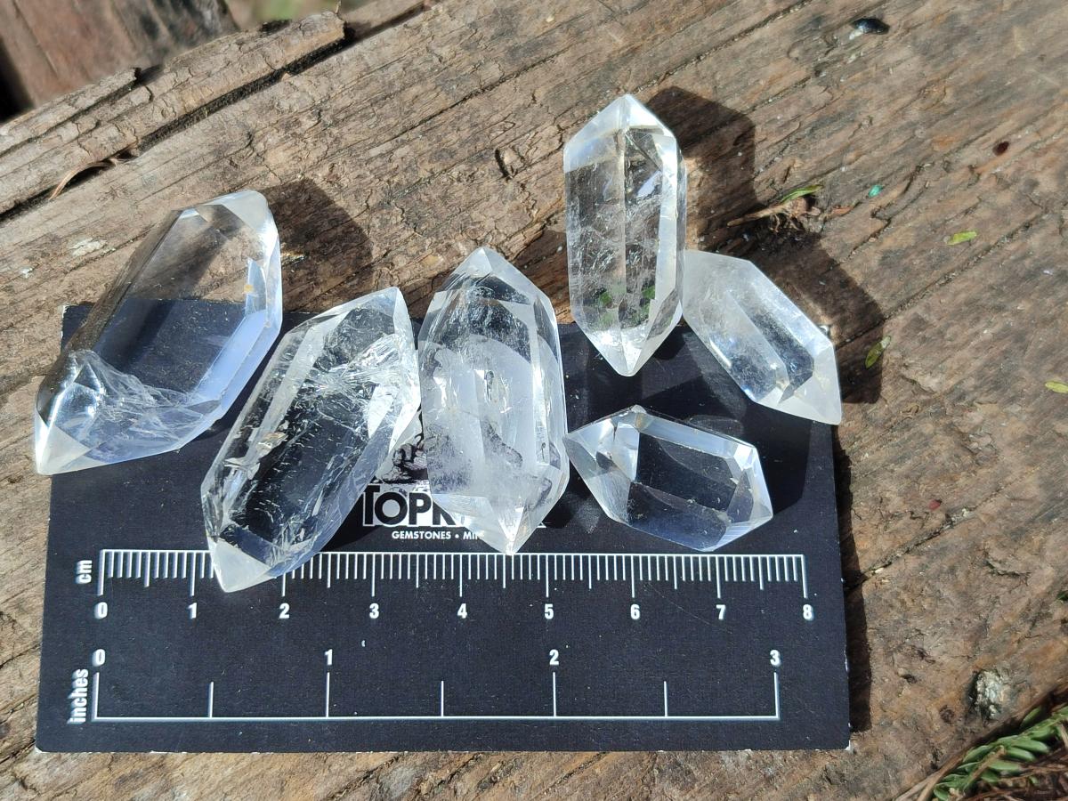 Polished Mini Pendant Double Terminated Clear Quartz Crystals x 70 From Madagascar - Toprock Gemstones and Minerals 