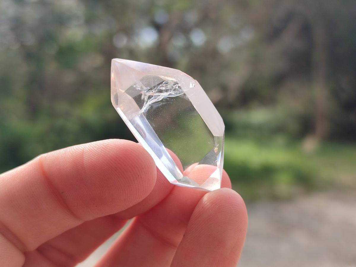 Polished Mini Pendant Double Terminated Clear Quartz Crystals x 70 From Madagascar - Toprock Gemstones and Minerals 