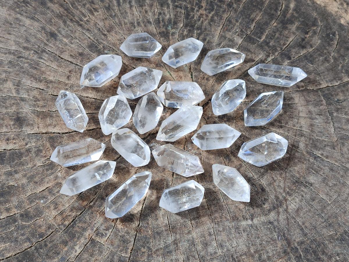 Polished Mini Pendant Double Terminated Clear Quartz Crystals x 70 From Madagascar - Toprock Gemstones and Minerals 