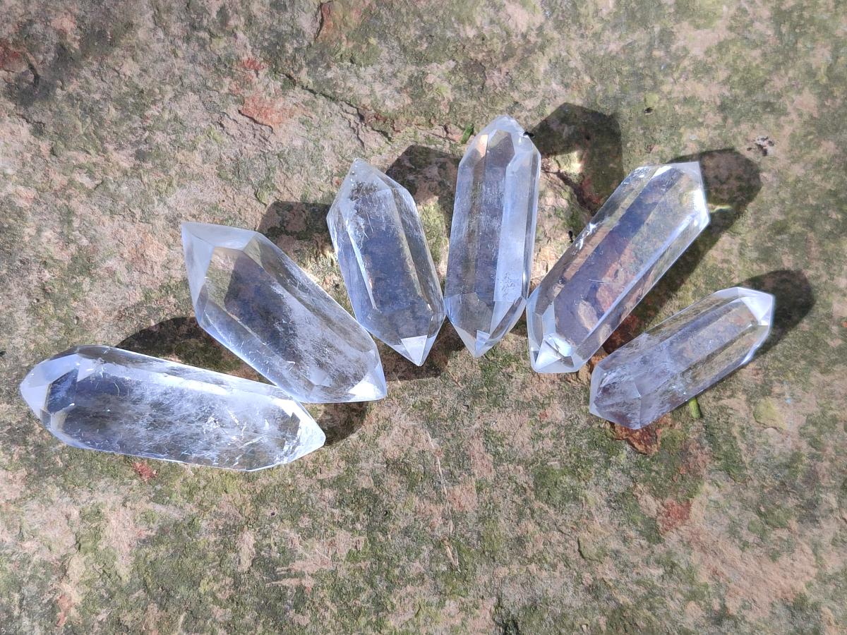 Polished Mini Pendant Double Terminated Clear Quartz Crystals x 70 From Madagascar - Toprock Gemstones and Minerals 