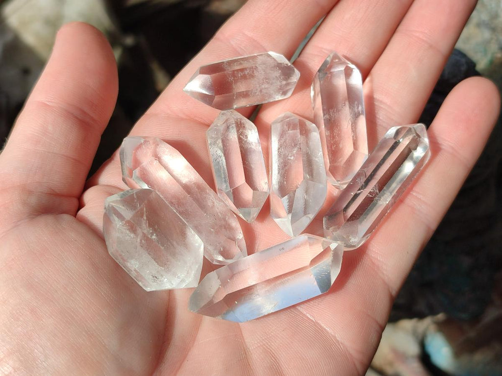 Polished Mini Pendant Double Terminated Clear Quartz Crystals x 70 From Madagascar - Toprock Gemstones and Minerals 