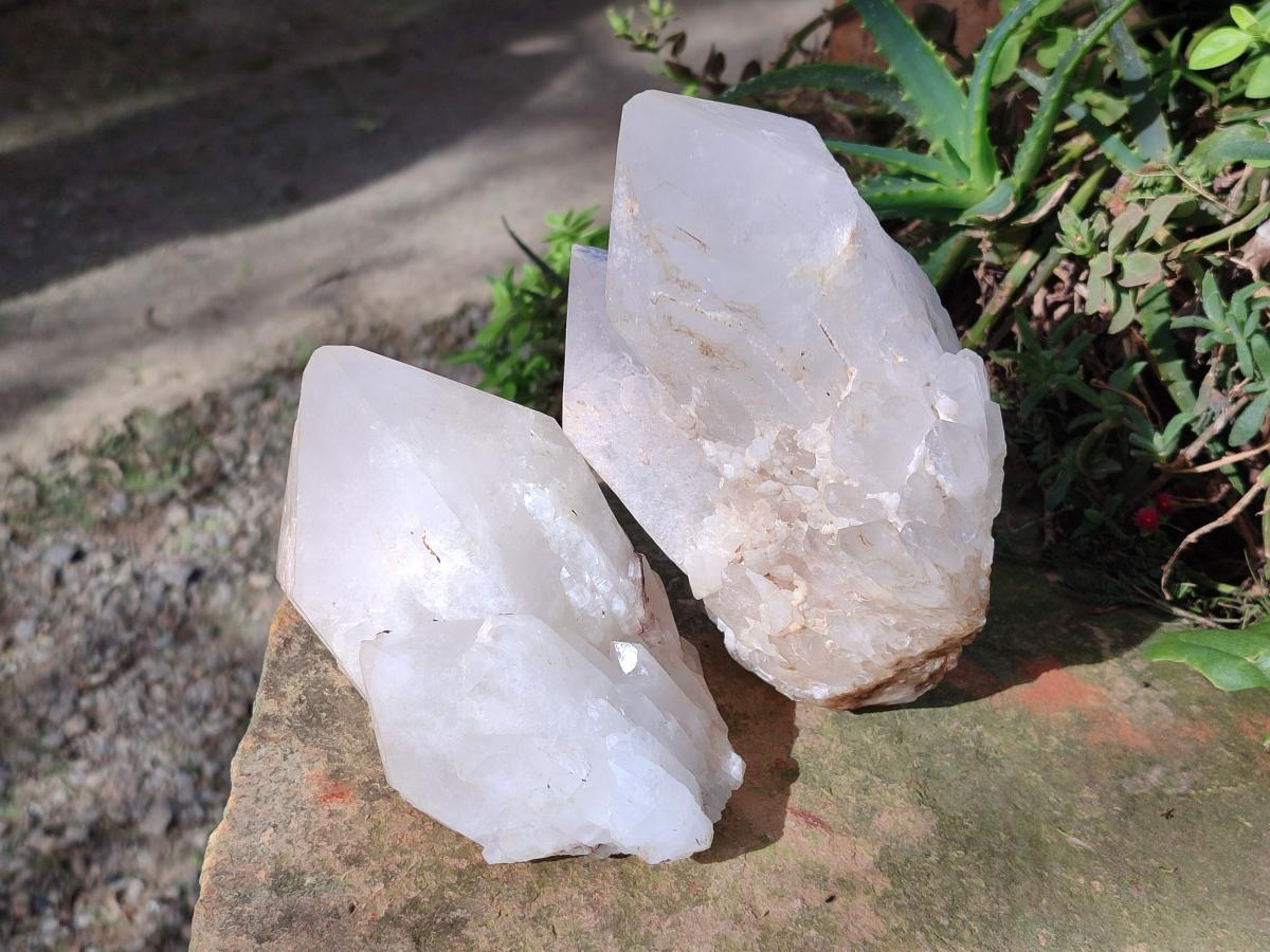 Natural LargeCascading "Anananas" Candle Quartz Crystals x 3 From Antsirabe, Madagascar - Toprock Gemstones and Minerals 