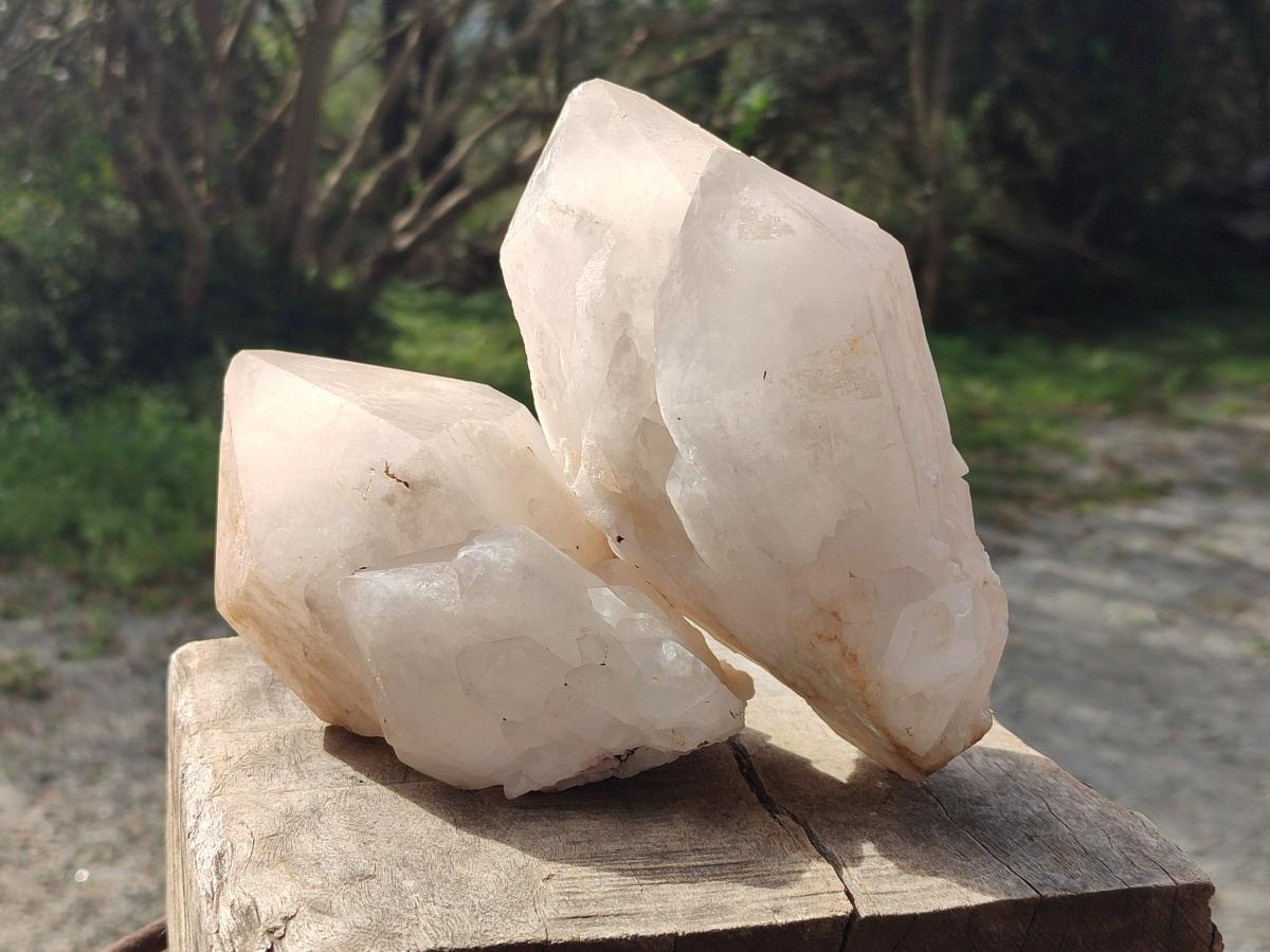 Natural LargeCascading "Anananas" Candle Quartz Crystals x 3 From Antsirabe, Madagascar - Toprock Gemstones and Minerals 