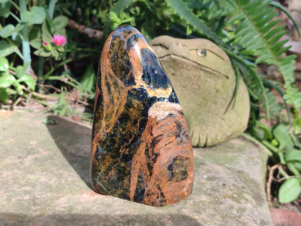 Polished Nellite Tigers Eye Standing Display Pieces x 3 From Prieska, South Africa - Toprock Gemstones and Minerals 