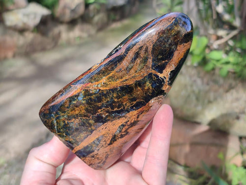 Polished Nellite Tigers Eye Standing Display Pieces x 3 From Prieska, South Africa - Toprock Gemstones and Minerals 