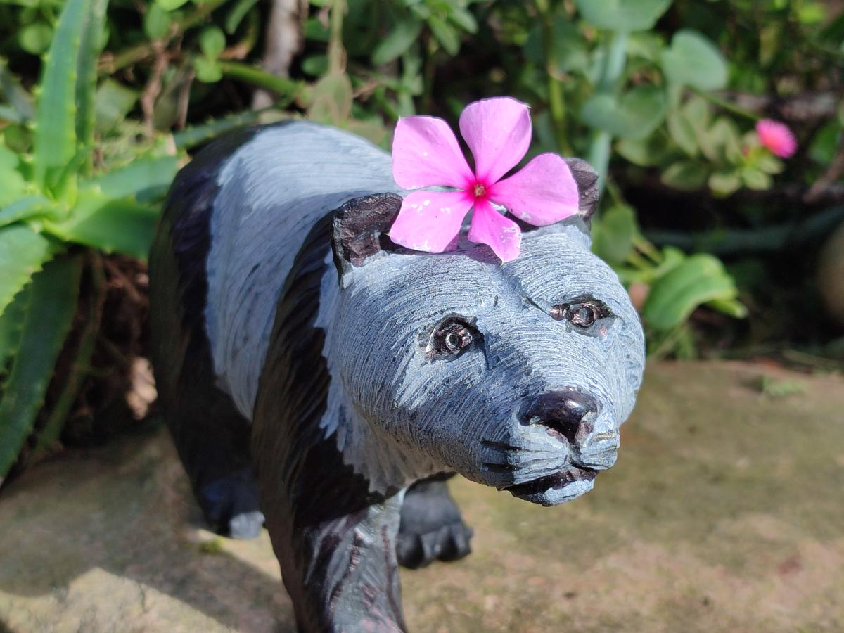 Hand Made Large Panda Soapstone Carving x 1 From Zimbabwe - Toprock Gemstones and Minerals 