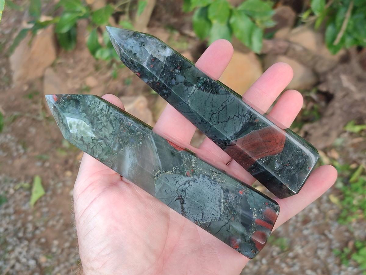 Polished Bloodstone Display Crystal Points x 5 From Swaziland - Toprock Gemstones and Minerals 