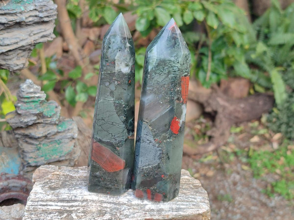 Polished Bloodstone Display Crystal Points x 5 From Swaziland - Toprock Gemstones and Minerals 