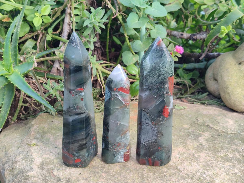 Polished Bloodstone Display Crystal Points x 5 From Swaziland - Toprock Gemstones and Minerals 