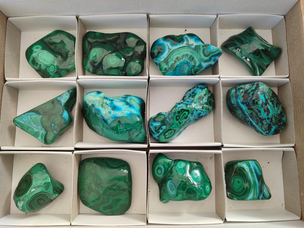 Polished Malacolla Free Forms x 12 From Kulukuluku, Congo - Toprock Gemstones and Minerals 