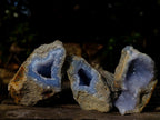 Natural Blue Lace Agate Geode Specimens x 12 From Nsanje, Malawi - Toprock Gemstones and Minerals 
