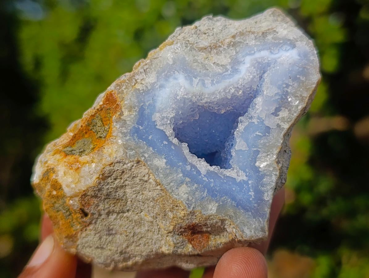 Natural Blue Lace Agate Geode Specimens x 12 From Nsanje, Malawi - Toprock Gemstones and Minerals 