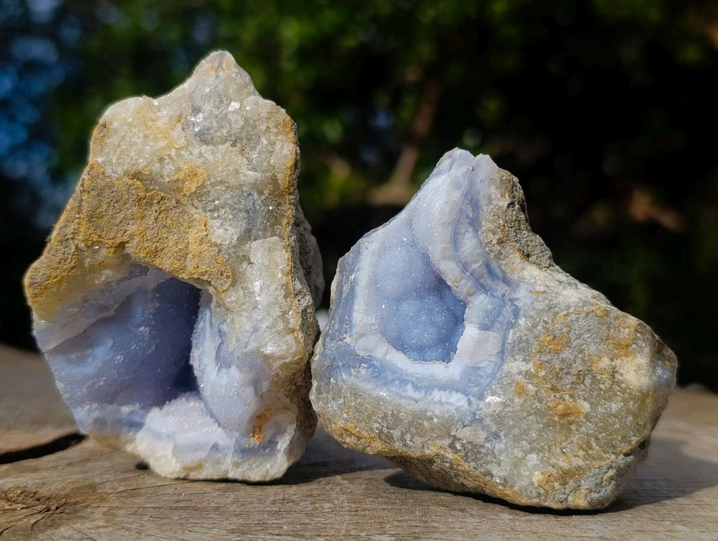 Natural Blue Lace Agate Geode Specimens x 12 From Nsanje, Malawi - Toprock Gemstones and Minerals 