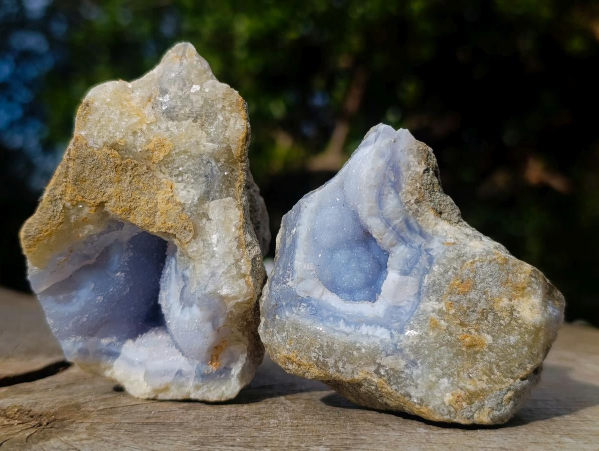 Natural Blue Lace Agate Geode Specimens x 12 From Nsanje, Malawi - Toprock Gemstones and Minerals 