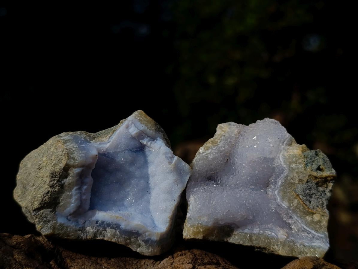 Natural Blue Lace Agate Geode Specimens x 12 From Nsanje, Malawi - Toprock Gemstones and Minerals 