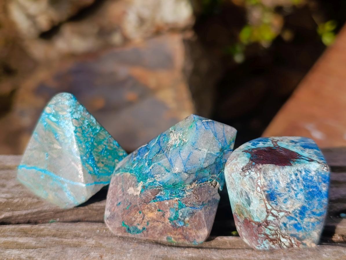 Polished Shattuckite Free Forms x 35 From Kaokoveld, Namibia - Toprock Gemstones and Minerals 