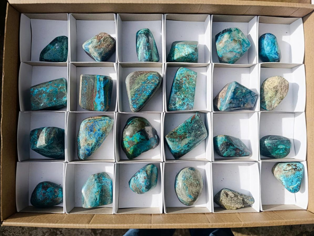 Polished Shattuckite Free Forms x 35 From Kaokoveld, Namibia - Toprock Gemstones and Minerals 