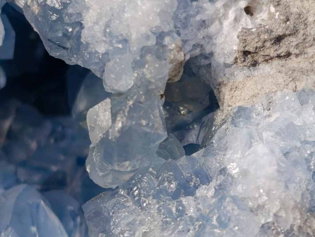 Natural Large Blue Celestite Geode Specimen x 1 From Sakoany, Madagascar - Toprock Gemstones and Minerals 