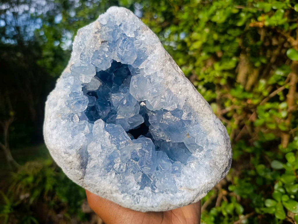 Natural Large Blue Celestite Geode Specimen x 1 From Sakoany, Madagascar - Toprock Gemstones and Minerals 