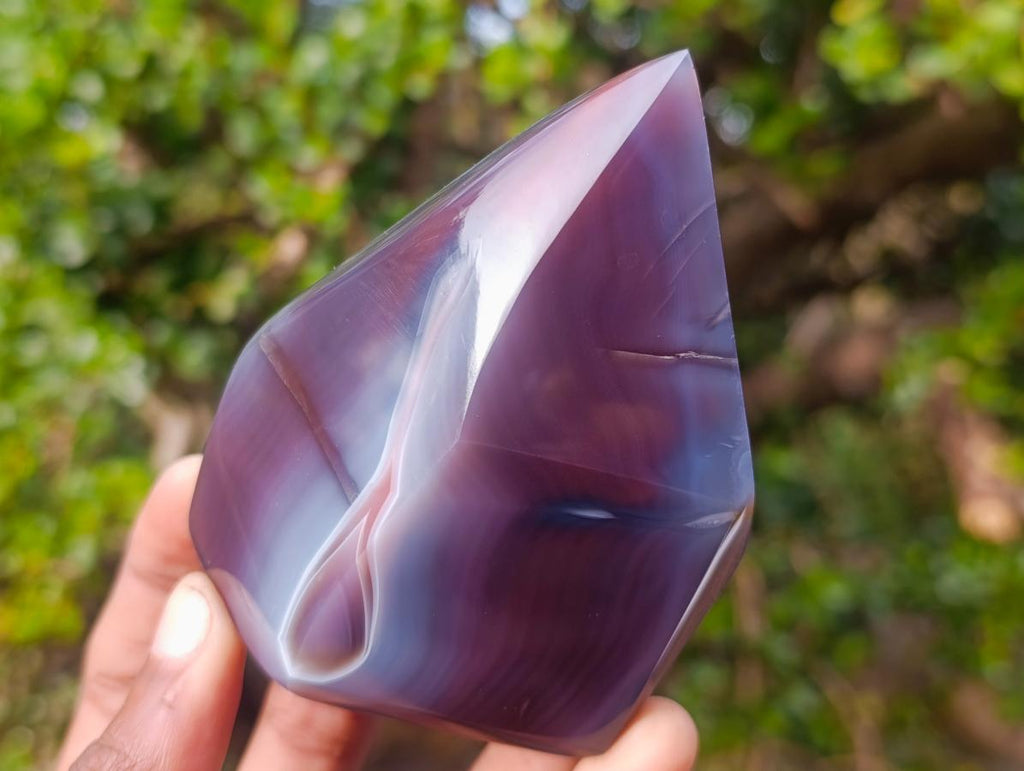 Polished Strawberry Agate and Sodalite Display Points x 3 From Mozambique and Namibia - Toprock Gemstones and Minerals 