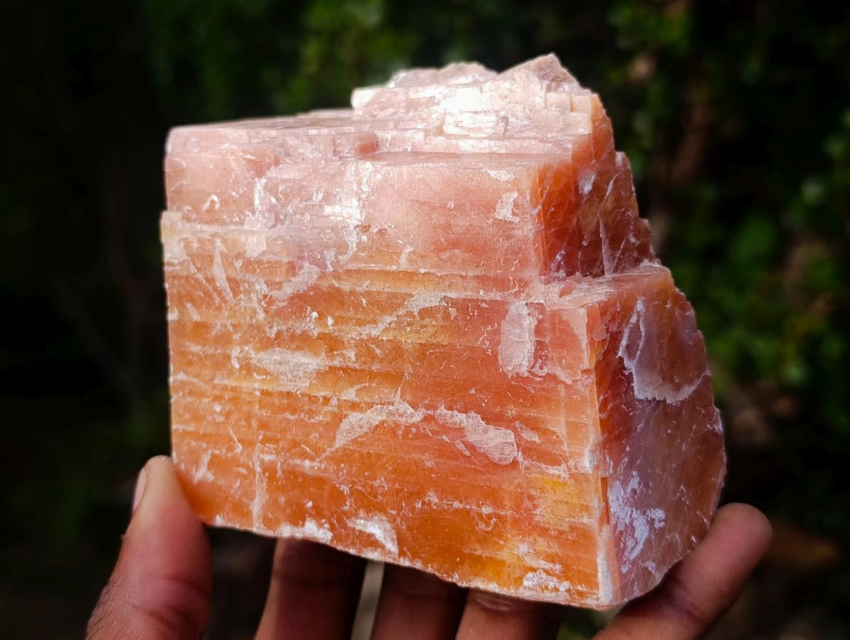 Natural Rhombohedral Sunset Orange Calcite Specimens x 6 From Spitzkop, Namibia - Toprock Gemstones and Minerals 