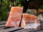 Natural Rhombohedral Sunset Orange Calcite Specimens x 6 From Spitzkop, Namibia - Toprock Gemstones and Minerals 