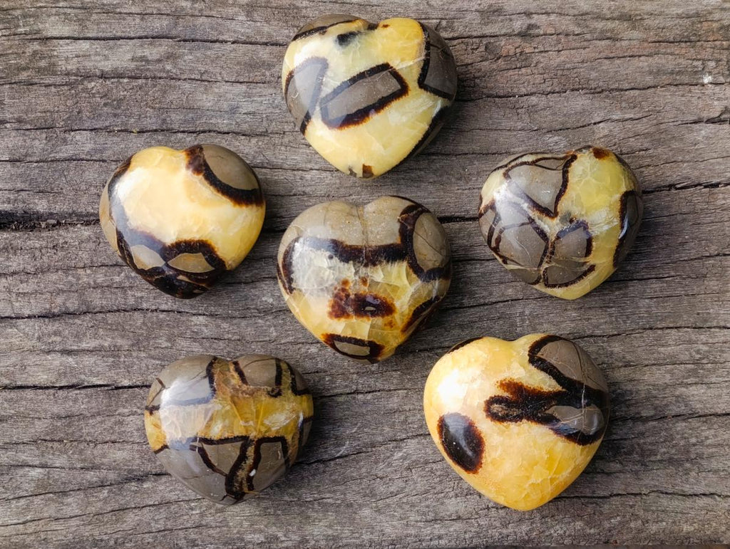 Polished Septerye Hearts x 6 From Mahajanga, Madagascar - Toprock Gemstones and Minerals 