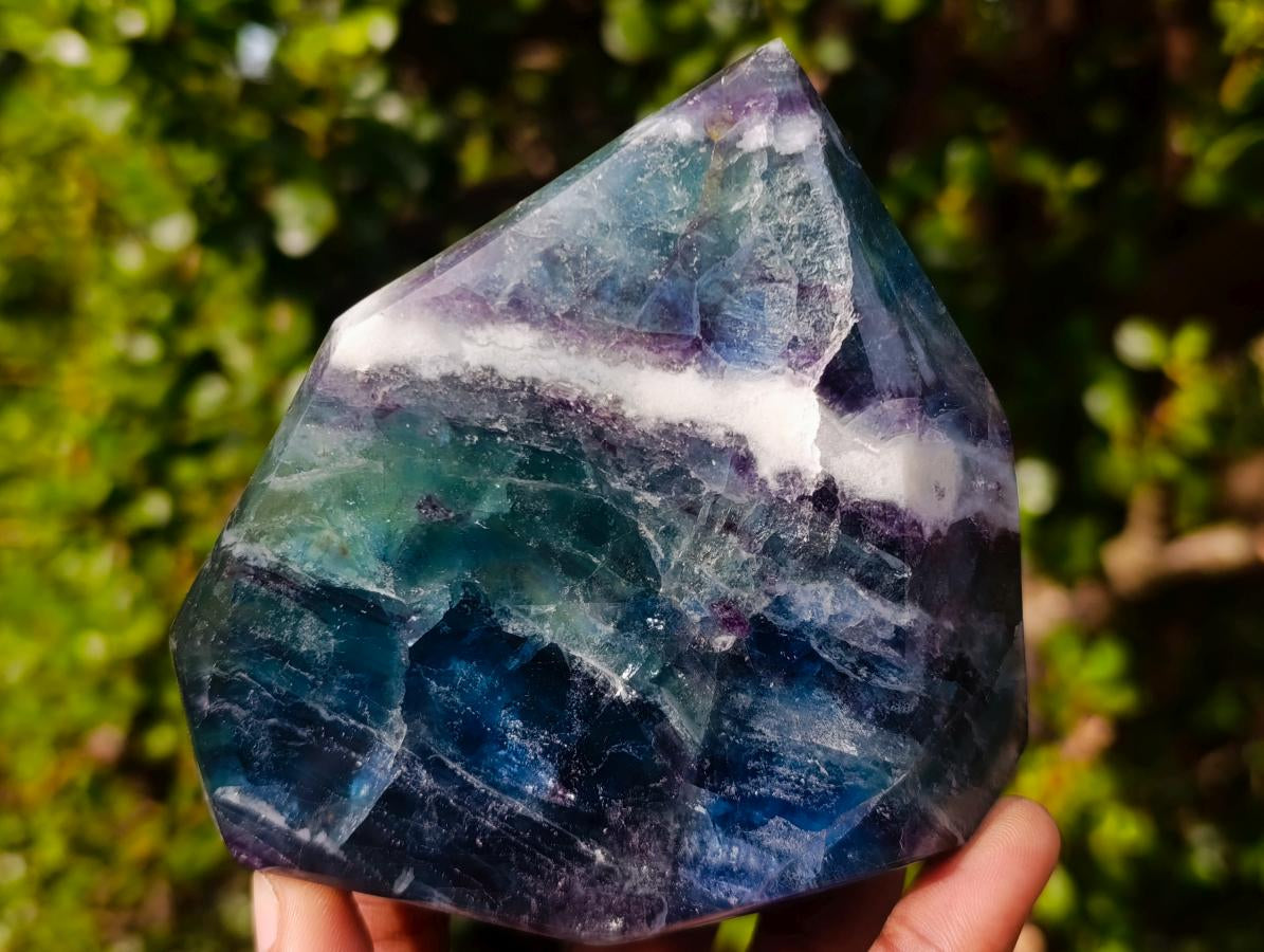Polished Watermelon Fluorite Crystal Points x 2 From Uis, Namibia - Toprock Gemstones and Minerals 