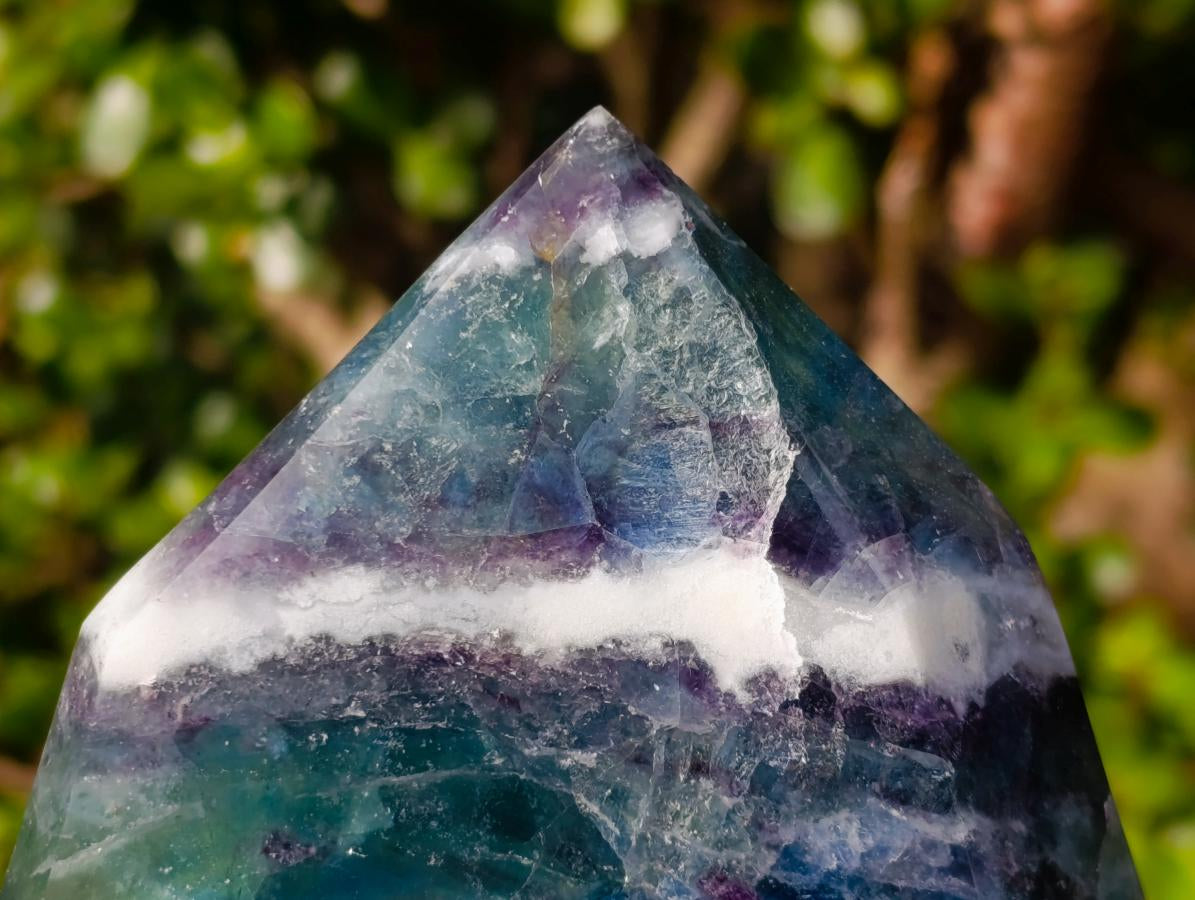 Polished Watermelon Fluorite Crystal Points x 2 From Uis, Namibia - Toprock Gemstones and Minerals 