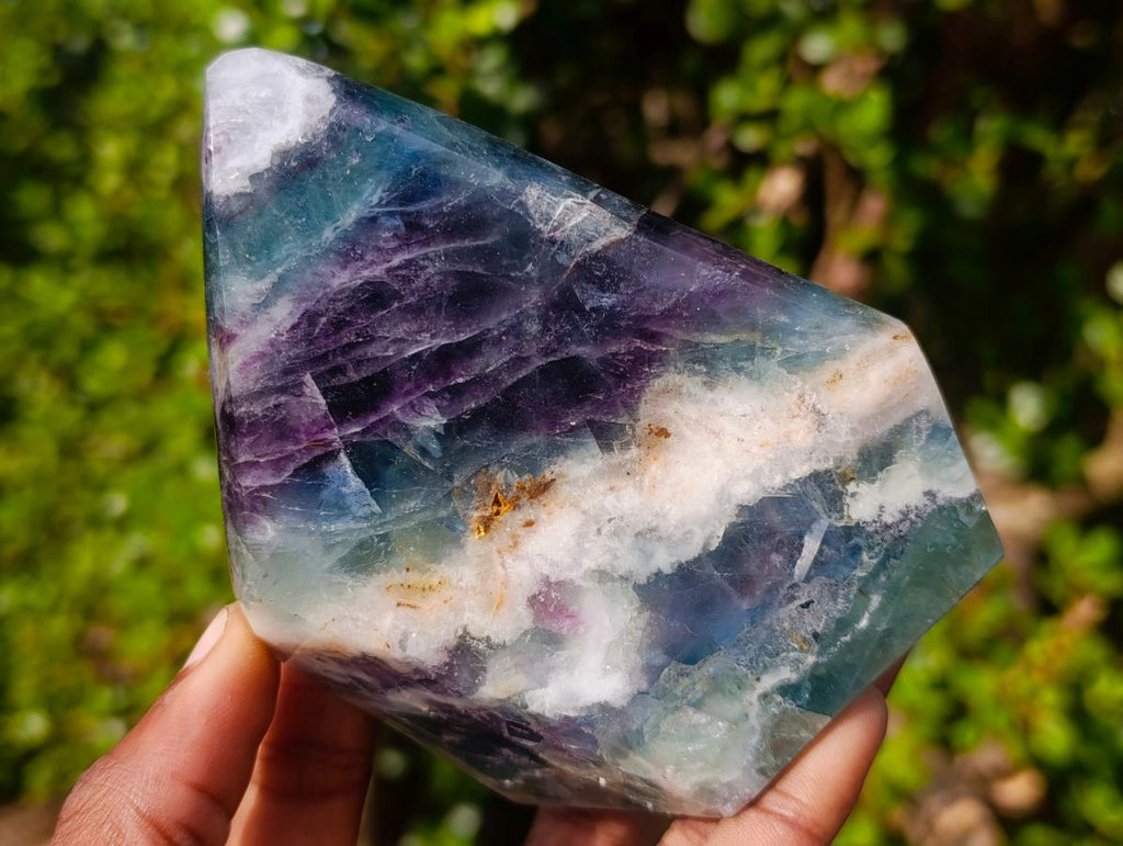 Polished Watermelon Fluorite Crystal Points x 2 From Uis, Namibia - Toprock Gemstones and Minerals 