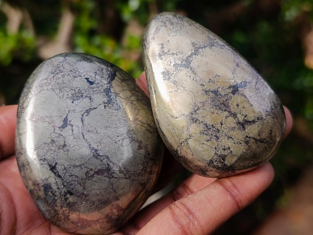 Polished Basalt Pharaoh Stone Galets x 6 From Iron Duke Mine, Zimbabwe - Toprock Gemstones and Minerals 