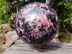 Polished XL Rhodonite Gemstone Sphere x 1 From Ambindavato, Madagascar - Toprock Gemstones and Minerals 