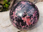 Polished XL Rhodonite Gemstone Sphere x 1 From Ambindavato, Madagascar - Toprock Gemstones and Minerals 