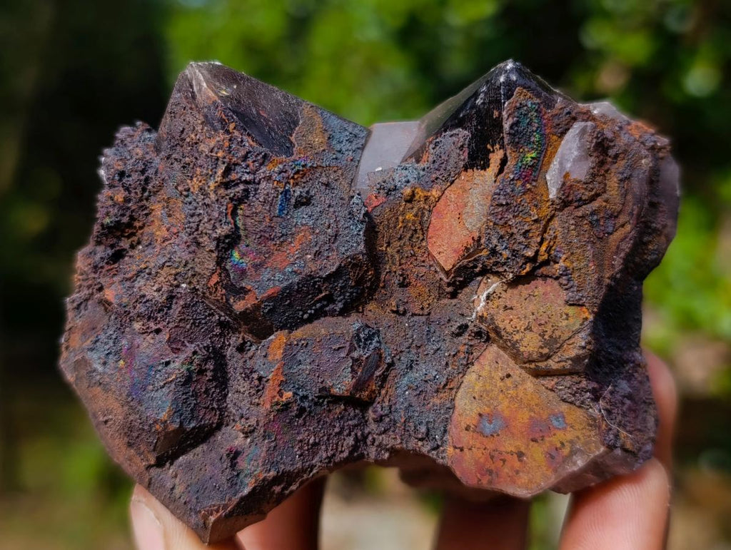 Natural Blacknite Coated with Goethite Crystals x 12 From Madagascar - Toprock Gemstones and Minerals 
