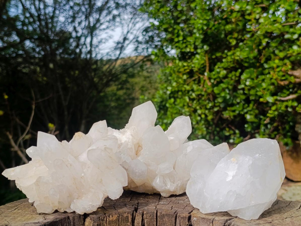 Natural Malagasy Quartz Clusters x 3 From Madagascar - Toprock Gemstones and Minerals 