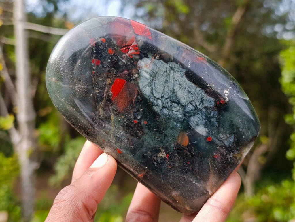 Polished Bloodstone Standing Display Pieces x 3 From Swaziland - Toprock Gemstones and Minerals 
