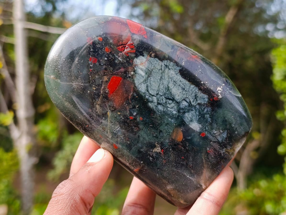 Polished Bloodstone Standing Display Pieces x 3 From Swaziland - Toprock Gemstones and Minerals 