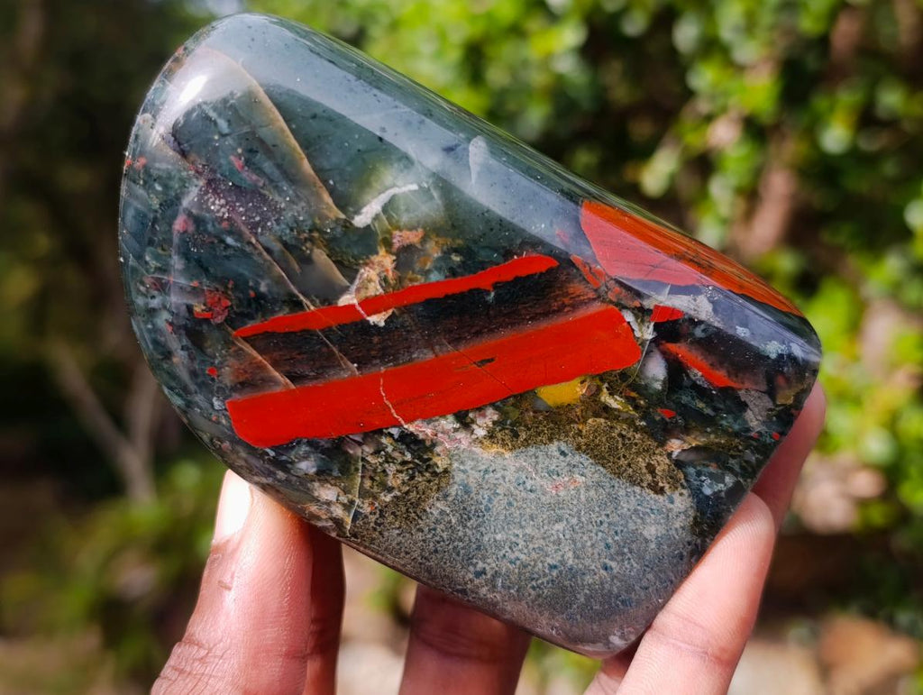 Polished Bloodstone Standing Display Pieces x 3 From Swaziland - Toprock Gemstones and Minerals 