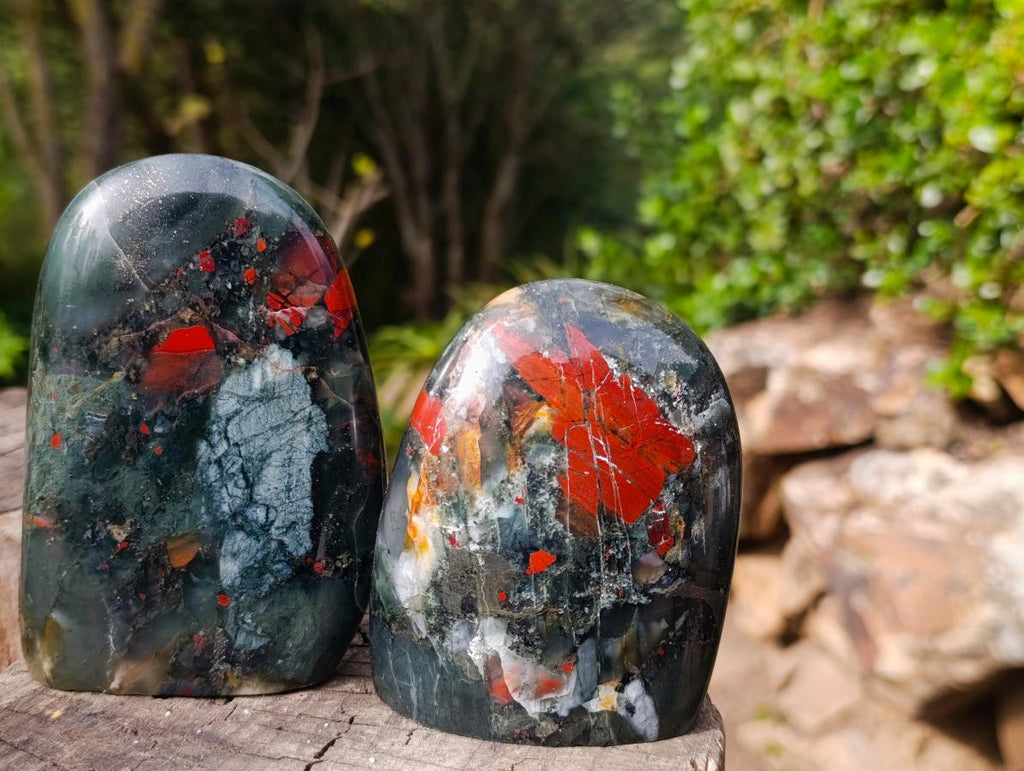 Polished Bloodstone Standing Display Pieces x 3 From Swaziland - Toprock Gemstones and Minerals 